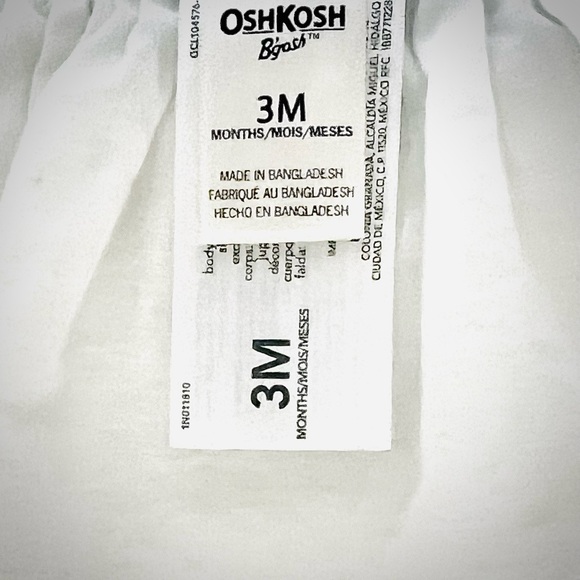 OshKosh White Eyelet and Denim Jean Jumper Overall Dress Size 3 Months. 5/$15 - Picture 3 of 3